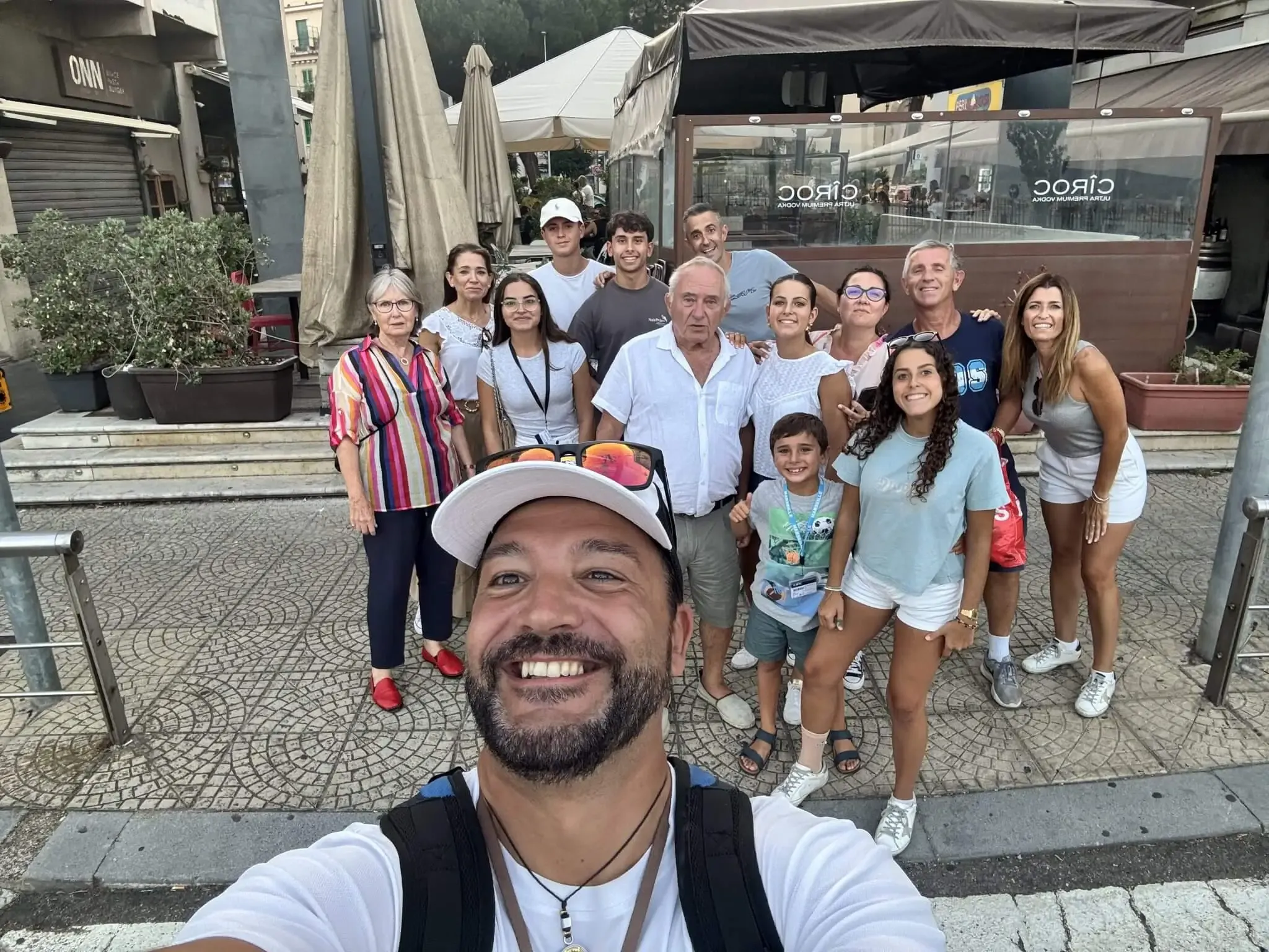Nunzio with a group of guests